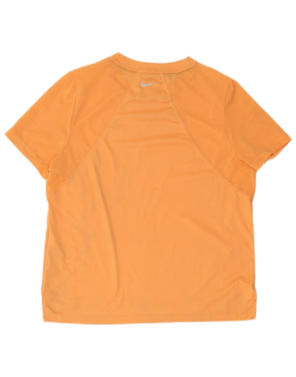 Nike Mens Dri Fit T-Shirt Top Large Orange Polyester