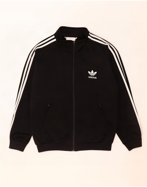 Adidas Mens Tracksuit Top Jacket UK 36/38 Small Black Polyester