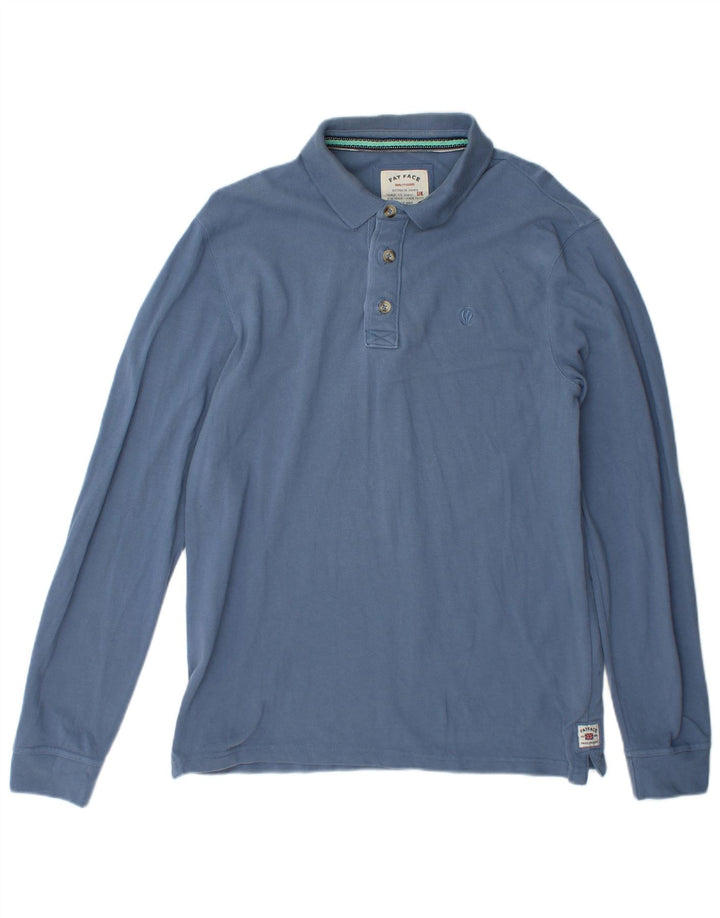 Fat Face Mens Long Sleeve Polo Shirt Medium Blue Cotton