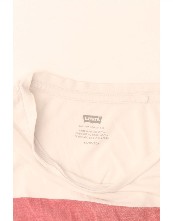 LEVI'S Womens Graphic T-Shirt Top UK 6 XS White Cotton