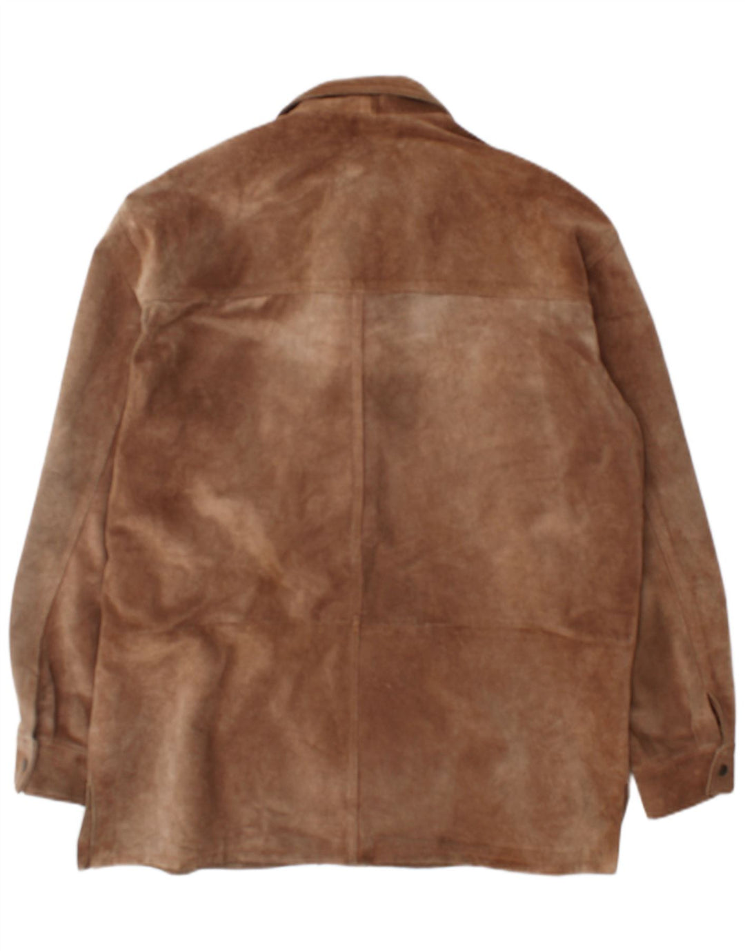 Vintage Mens Overshirt Suede Shirt IT 52 Large Brown Leather