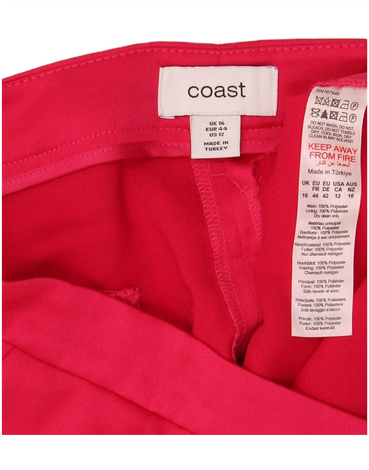 Coast Womens Bootcut Chino Trousers UK 16 Large W36 L32 Pink Polyester