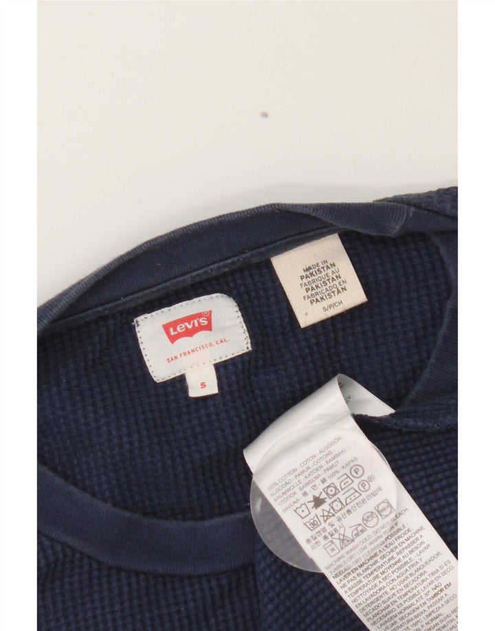 Levi's Mens Top Long Sleeve Small Navy Blue Cotton