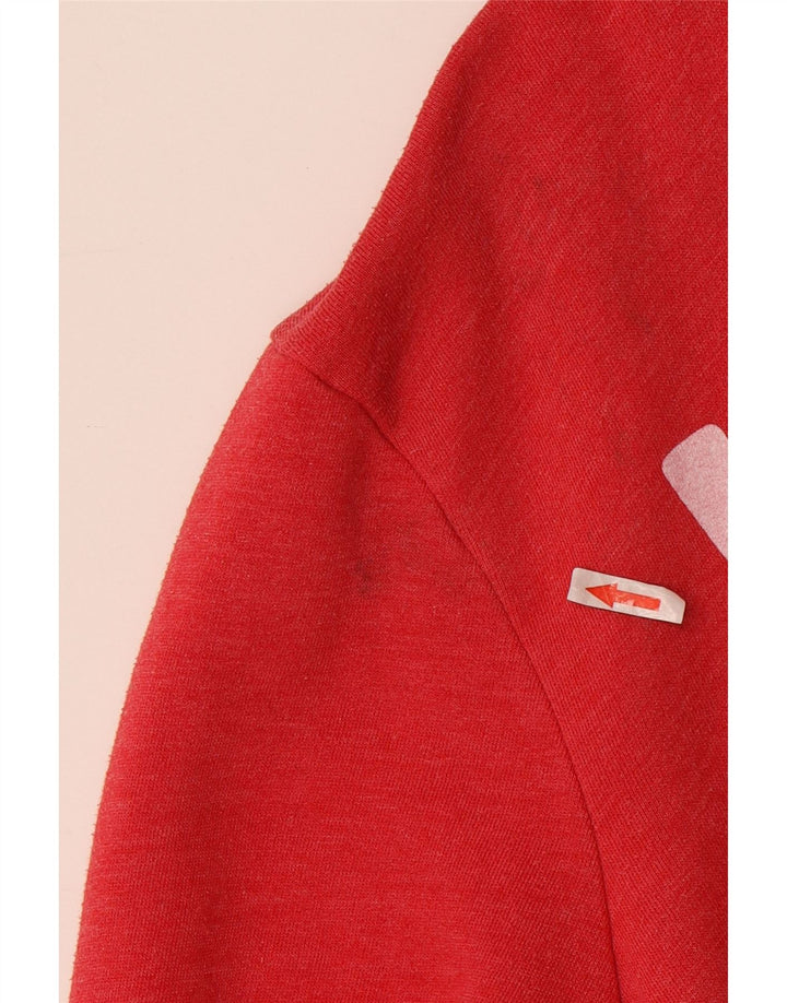 JACK WILLS Mens Graphic Hoodie Jumper Medium Red Cotton