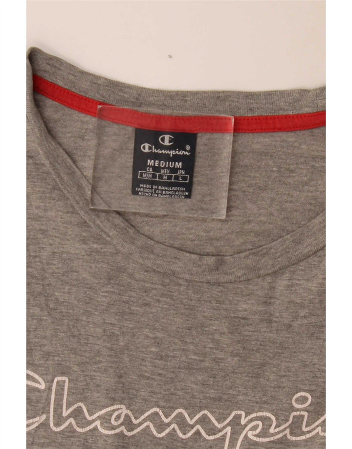 Champion Mens Graphic T-Shirt Top Medium Grey