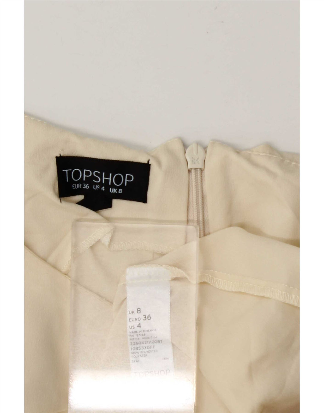 Topshop Womens Asymmetric Sleeveless Tunic Top UK 8 Small Off White