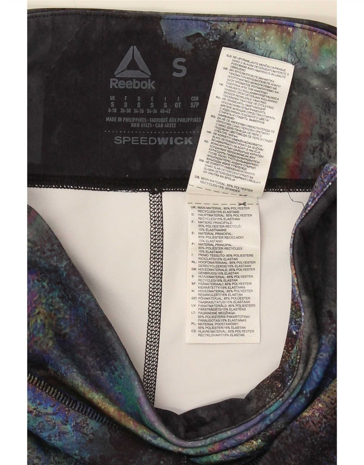 Reebok Womens Abstract Pattern Leggings UK 8/10 Small Multicoloured Sports
