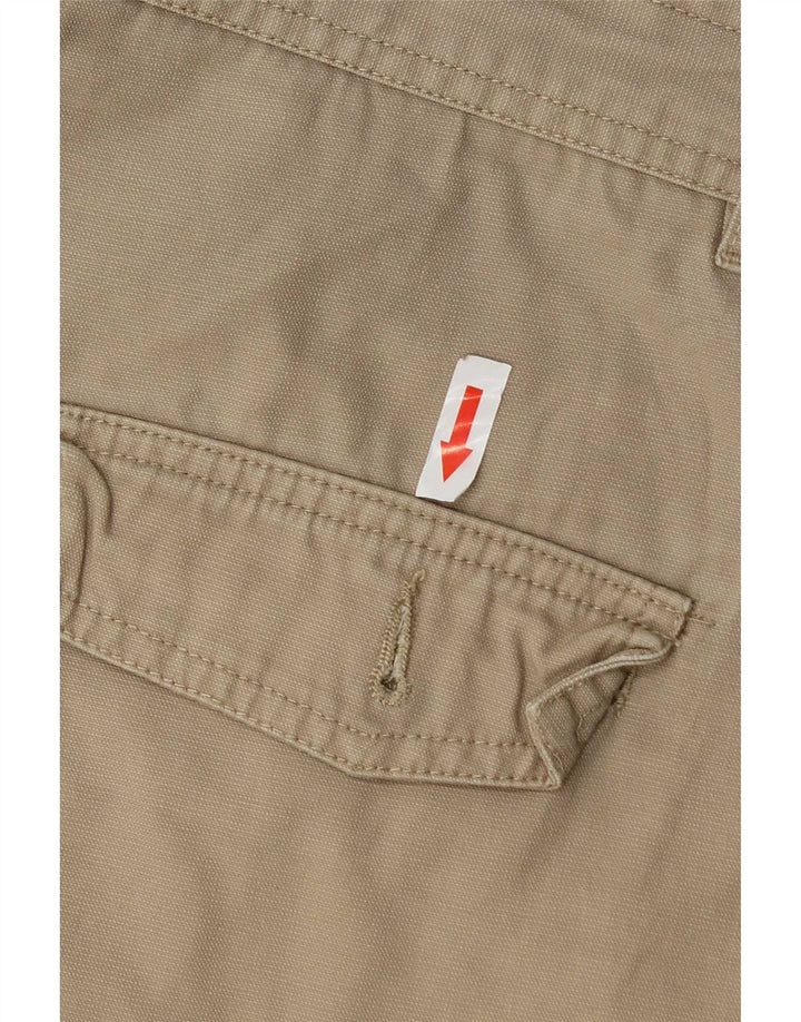 Zara Mens Cargo Shorts EU 42 Large W32  Beige Cotton