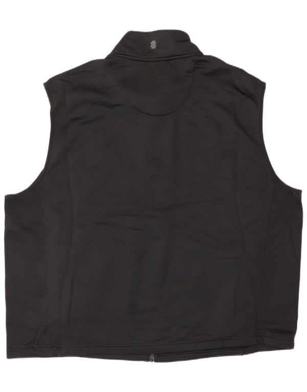 Izod Mens Sleeveless Tracksuit Top Jacket 3XL Black Polyester
