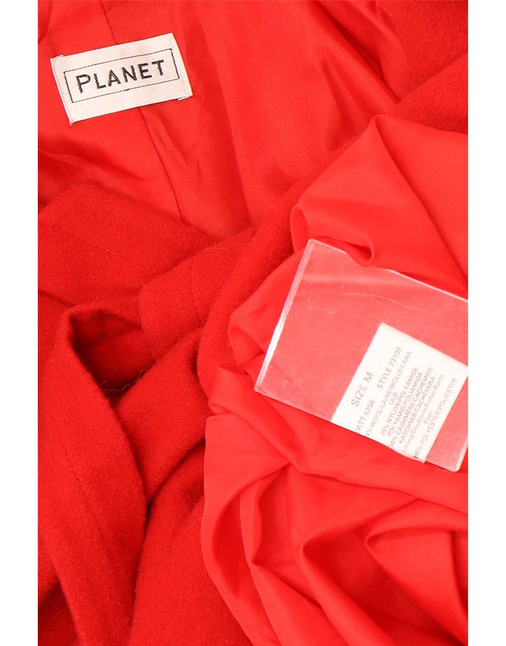 Planet Womens Overcoat UK 14 Medium Red Wool