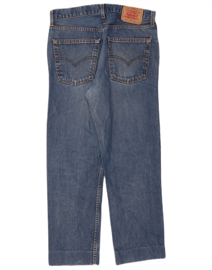 Levi's Mens 521 Tapered Jeans W34 L28 Blue Cotton
