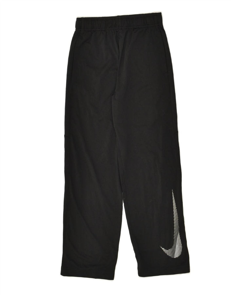 NIKE Boys Dri Fit Tracksuit Trousers 10-11 Years Medium Black Polyester | Vintage Nike | Thrift | Second-Hand Nike | Used Clothing | Messina Hembry 