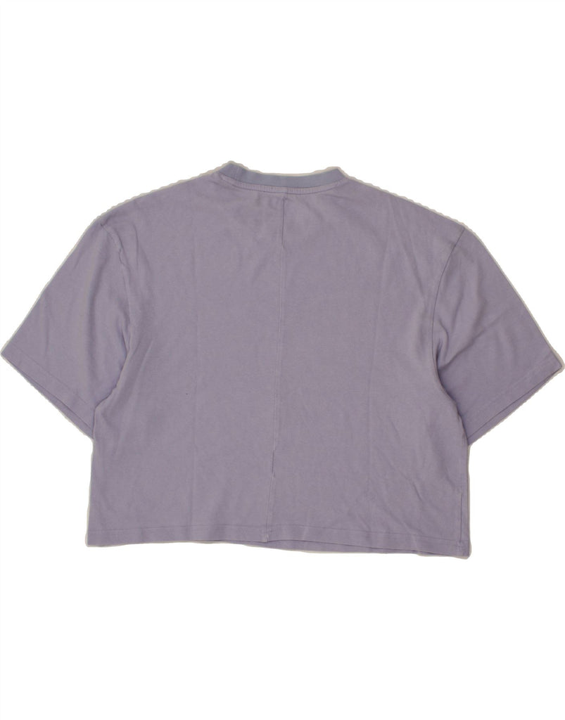 ADIDAS Womens Oversized Crop Graphic T-Shirt Top UK 8/10 Small Purple Vintage Adidas and Second-Hand Adidas from Messina Hembry 