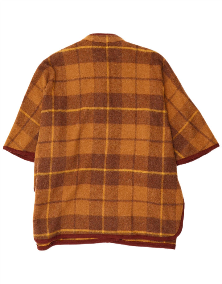 Vintage Womens Loose Fit Poncho Coat One Size Brown Plaid
