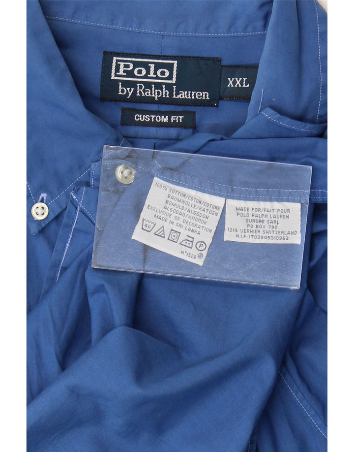 Polo Ralph Lauren Mens Custom Fit Shirt 2XL Blue Cotton
