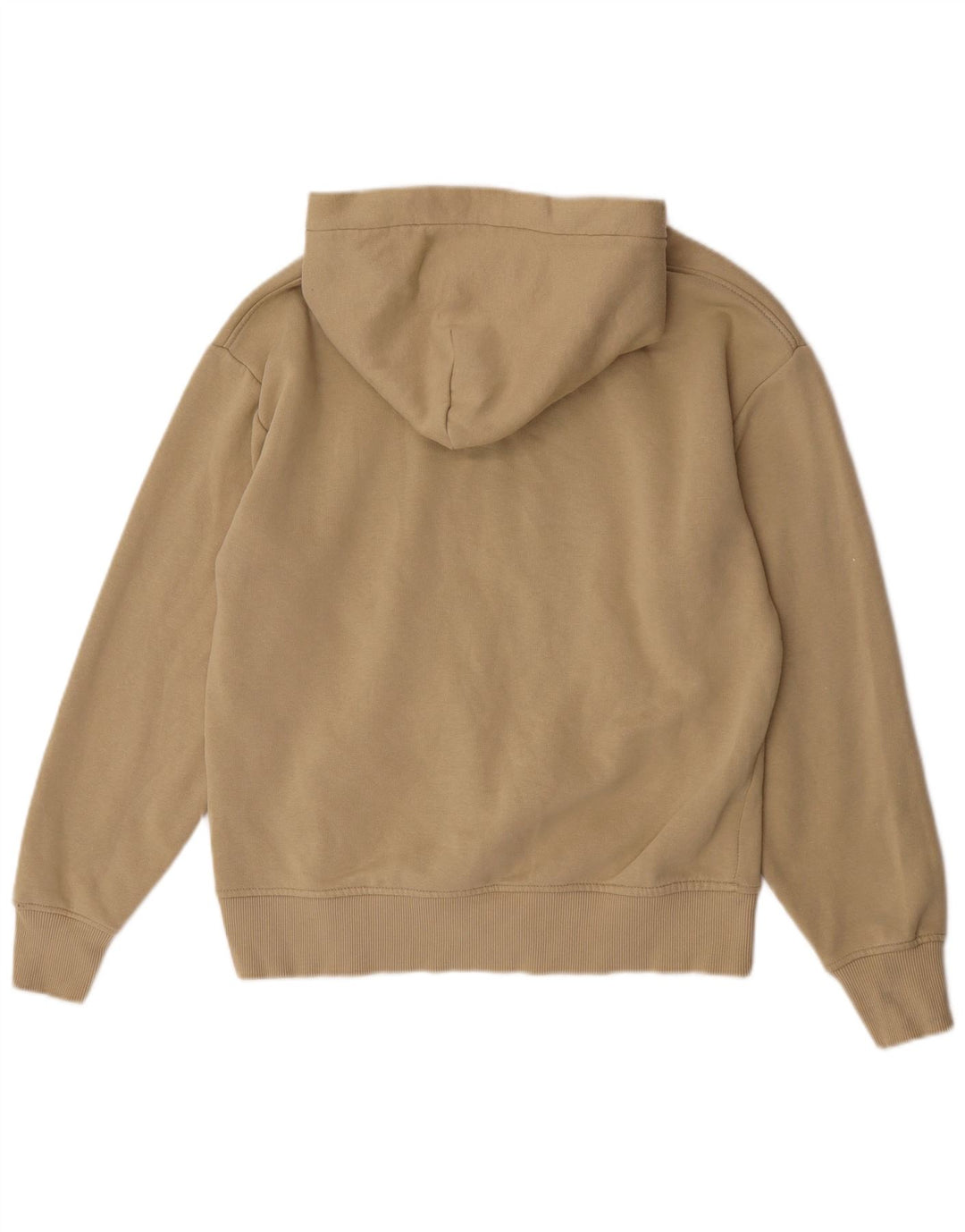 Zara Mens Hoodie Jumper Small Beige Cotton