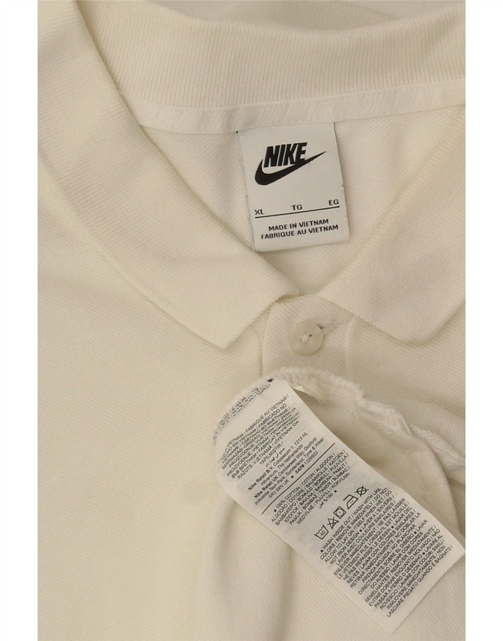 Nike Mens Polo Shirt XL White Cotton