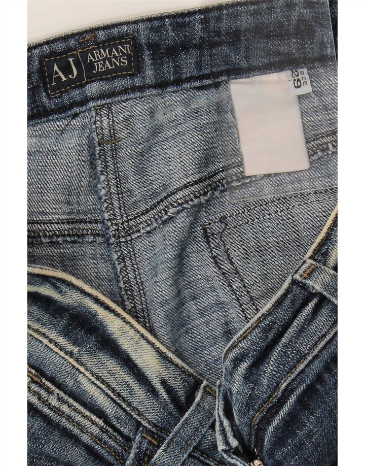 Armani Womens Distressed Slim Jeans W29 L29 Navy Blue