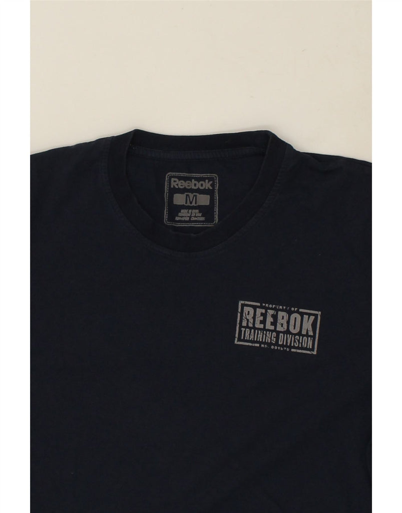 REEBOK Mens Graphic T-Shirt Top Medium Navy Blue Cotton | Vintage Reebok | Thrift | Second-Hand Reebok | Used Clothing | Messina Hembry 