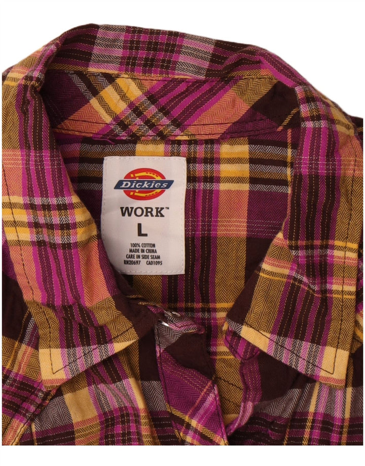 Dickies Womens Flannel Shirt UK 16 Large Multicoloured Check Cotton