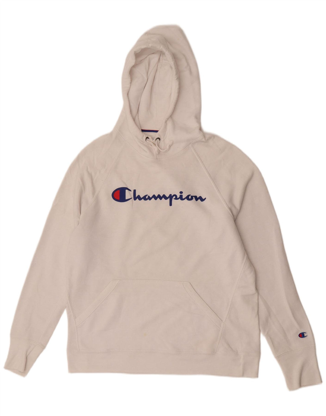 Champion Mens Graphic Hoodie Jumper Large White Polyester