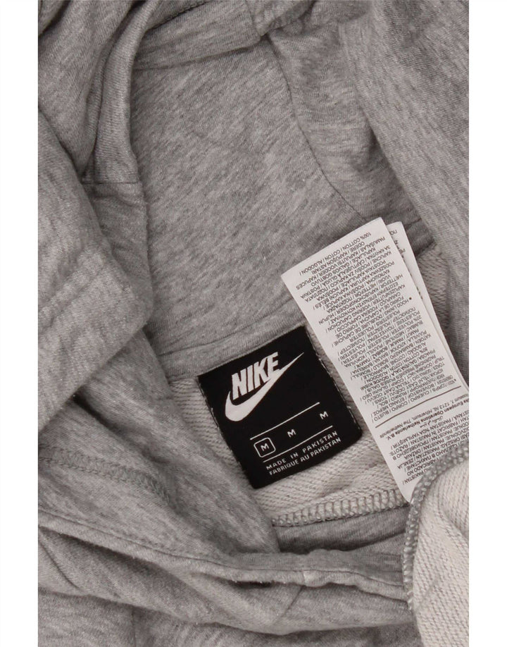 Nike Womens Hoodie Jumper UK 14 Medium Grey Cotton