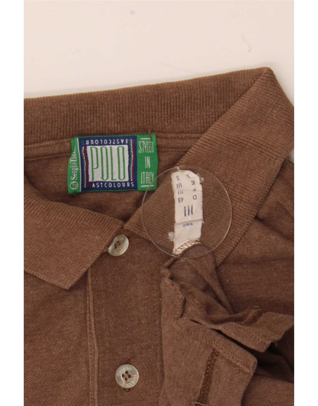 Sergio Tacchini Mens Long Sleeve Polo Shirt EU 46 Small Beige