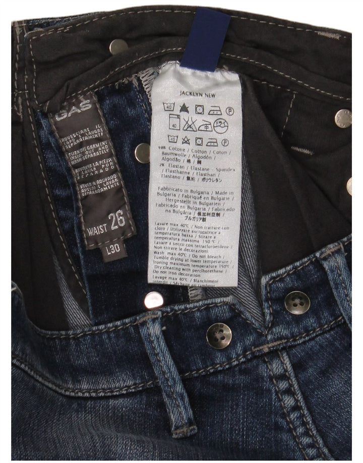Gas Womens Slim Jeans W26 L30 Blue Cotton