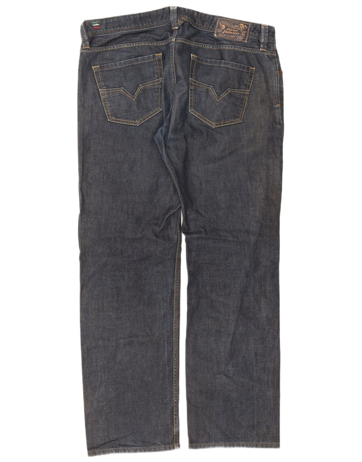 Diesel Mens Larkee Regular Straight Jeans W38 L32 Blue Cotton