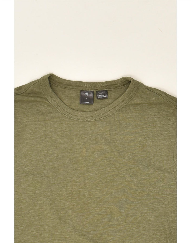 G-STAR Mens Graphic Top Long Sleeve Small Khaki Cotton Vintage G-Star and Second-Hand G-Star from Messina Hembry 