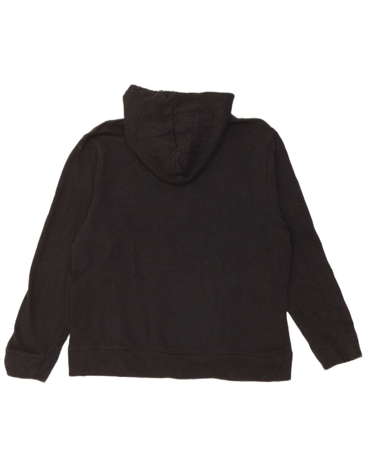 Gap Womens Graphic Hoodie Jumper UK 14 Medium Black Cotton