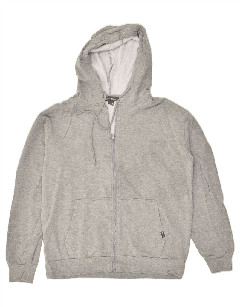 EDDIE BAUER Mens Zip Hoodie Sweater Medium Grey Cotton | Vintage Eddie Bauer | Thrift | Second-Hand Eddie Bauer | Used Clothing | Messina Hembry 