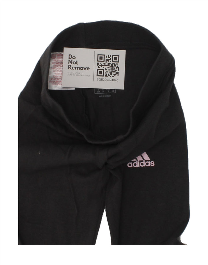 ADIDAS Girls Graphic Leggings 5-6 Years Grey Cotton Vintage Adidas and Second-Hand Adidas from Messina Hembry 