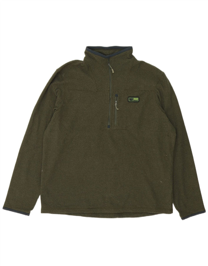 Rab Mens Zip Neck Sweatshirt Jumper XL Green Polyester