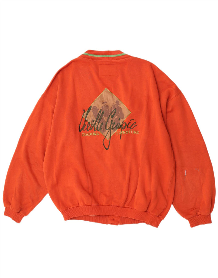 Diadora Mens Graphic Cardigan Sweater XL Orange
