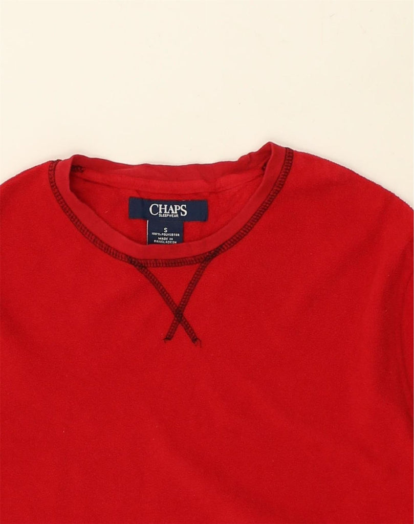 CHAPS Womens Fleece Top Long Sleeve UK 10 Small Red Polyester | Vintage Chaps | Thrift | Second-Hand Chaps | Used Clothing | Messina Hembry 