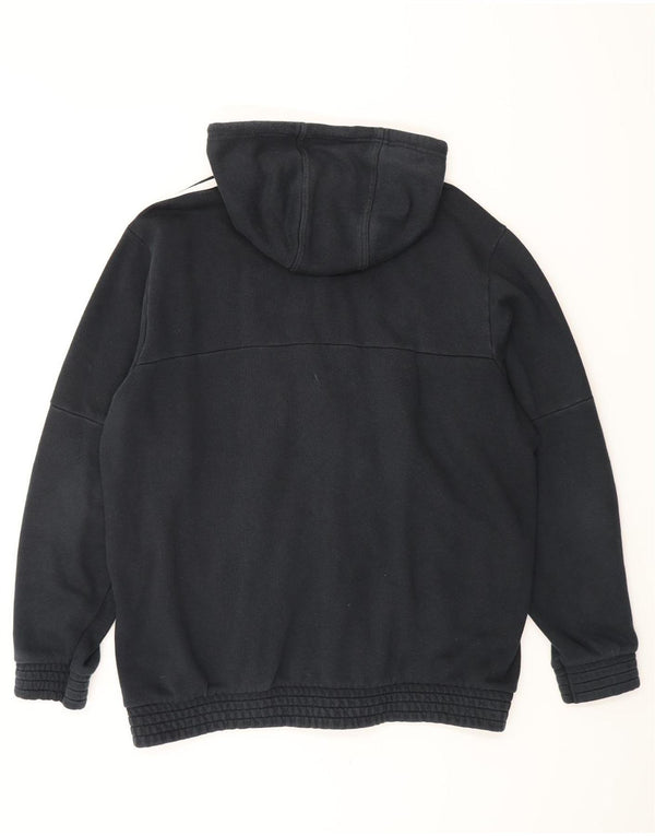 ADIDAS Mens Graphic Zip Hoodie Sweater XL Navy Blue Cotton