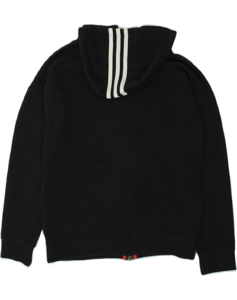 ADIDAS Boys Zip Hoodie Sweater 11-12 Years Black Polyester | Vintage Adidas | Thrift | Second-Hand Adidas | Used Clothing | Messina Hembry 