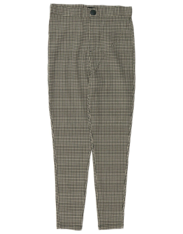 Zara Womens High Waist Casual Trousers Medium W28 L27 Multicoloured Gingham