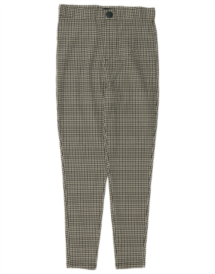 Zara Womens High Waist Casual Trousers Medium W28 L27 Multicoloured Gingham
