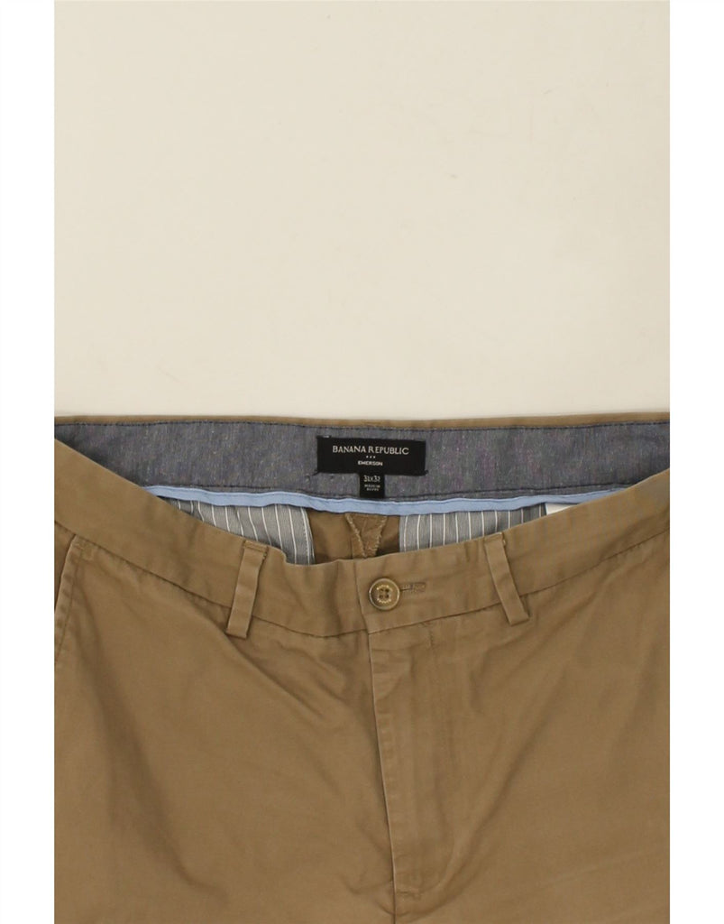 BANANA REPUBLIC Mens Emerson Straight Chino Trousers W31 L32 Brown Cotton | Vintage Banana Republic | Thrift | Second-Hand Banana Republic | Used Clothing | Messina Hembry 