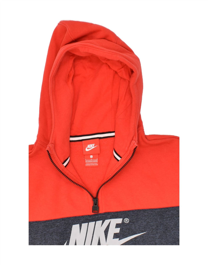 NIKE Boys Graphic Zip Neck Hoodie Jumper 12-13 Years Large  Red | Vintage Nike | Thrift | Second-Hand Nike | Used Clothing | Messina Hembry 