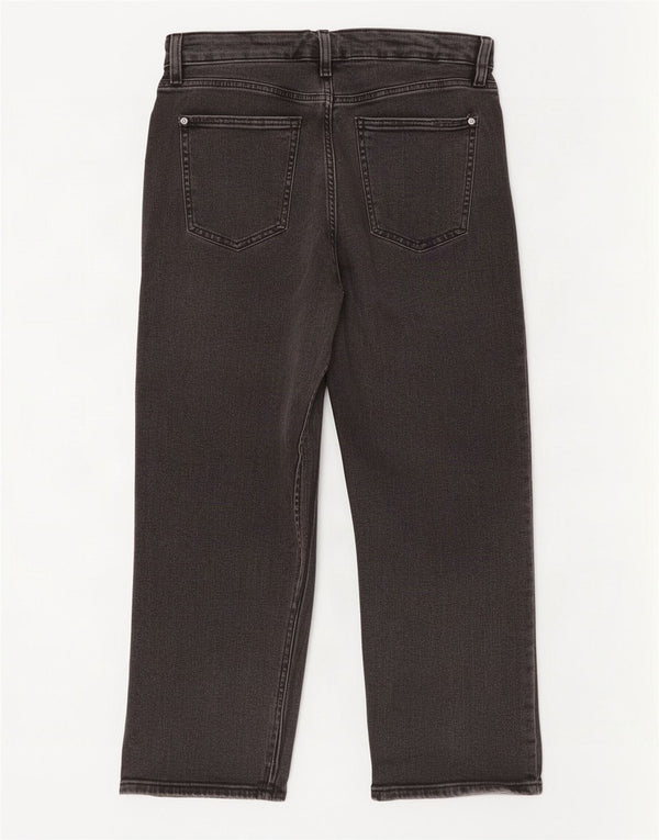 Marks & Spencer Womens Cropped Jeans UK 12 Medium W32 L25 Black Cotton