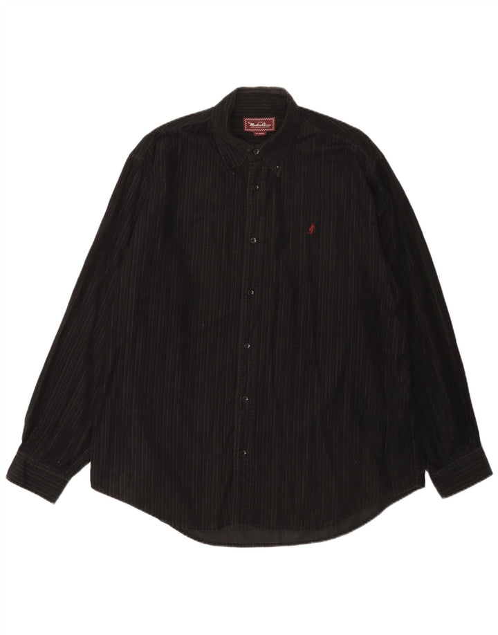 Marlboro Classics Mens Corduroy Shirt XL Black Cotton
