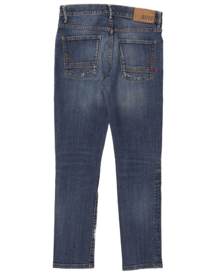 Rifle Womens Distressed Slim Jeans W30 L28 Blue Cotton