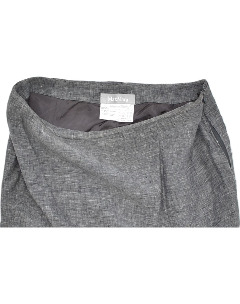 MAX MARA Womens Straight Skirt UK 16 W32 Grey Viscose | Vintage | Thrift | Second-Hand | Used Clothing | Messina Hembry 