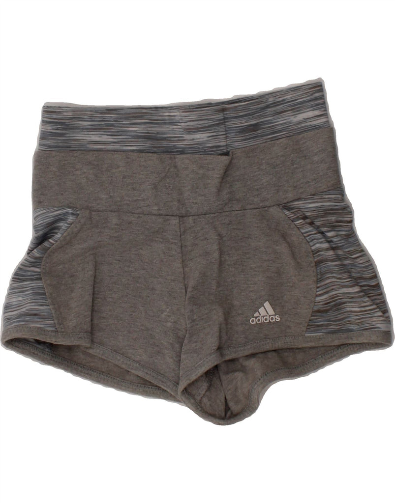 ADIDAS Girls Sport Shorts 5-6 Years  Grey Pinstripe Cotton Vintage Adidas and Second-Hand Adidas from Messina Hembry 
