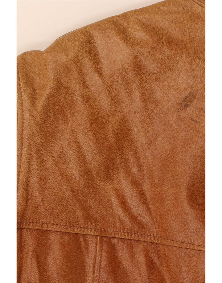 Vintage Mens Leather Jacket IT 52 XL Brown