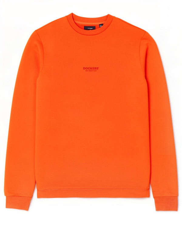 Dockers Mens Graphic Sweatshirt Jumper Large Orange Cotton