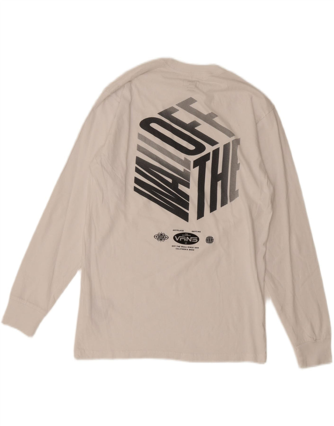 Vans Mens Classic Fit Graphic Top Long Sleeve Medium White Cotton